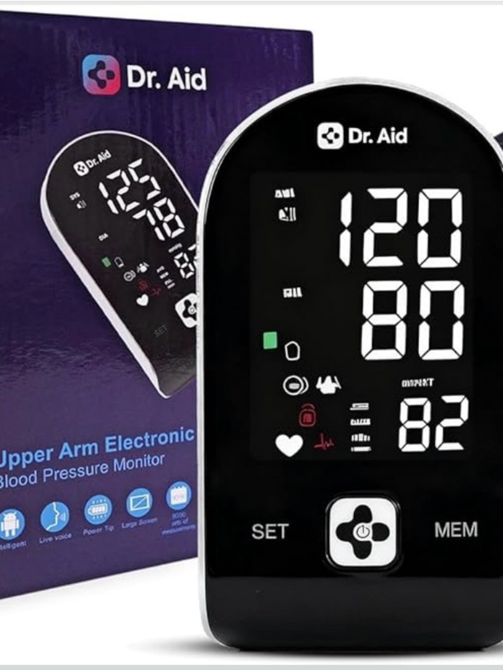 Black Upper Arm Electronic Blood Pressure Monitor